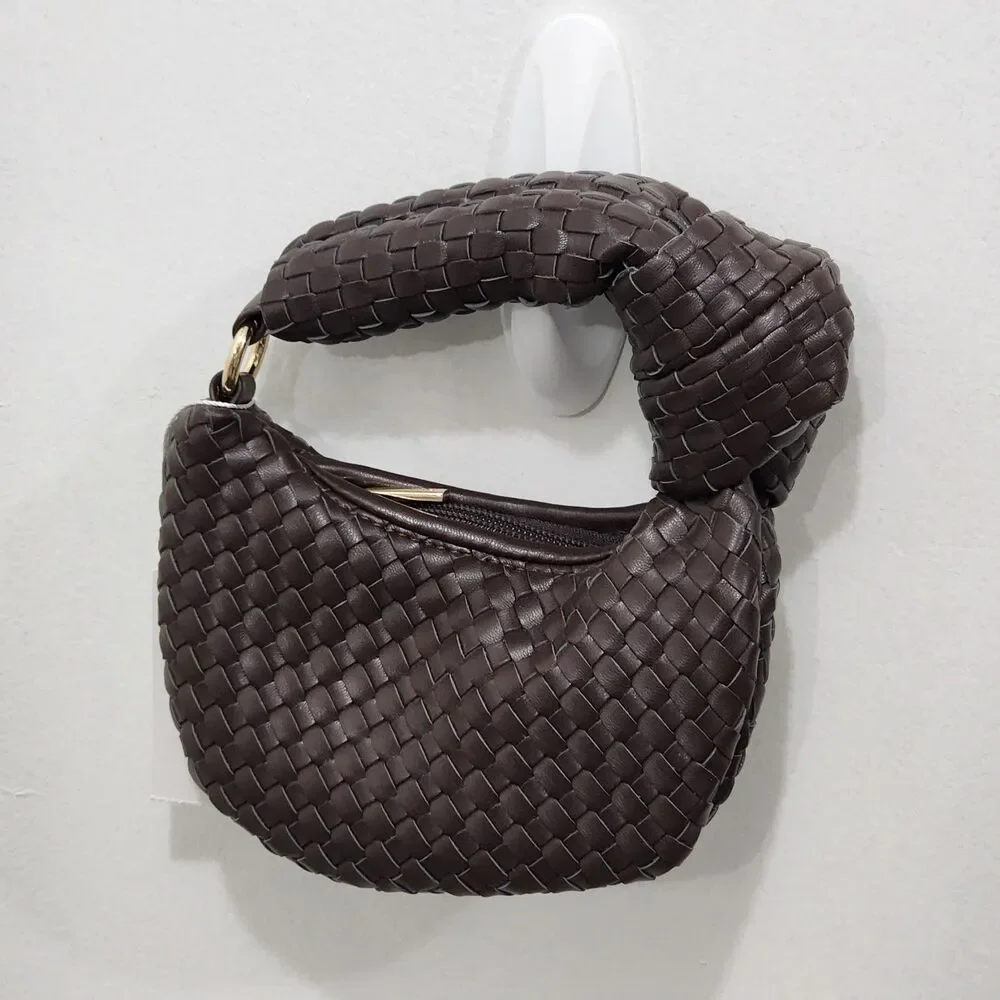 Anthropologie Melie Bianco Mini Brigitte bag charm Brown Faux-Leather NWT